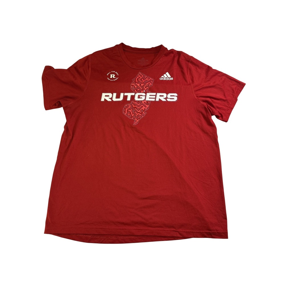 Adidas Rutgers Scarlet Knights Creator Tee Red Graphic T-Shirt Mens XL